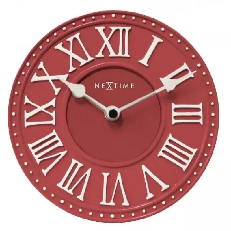 NeXtime klok 5187ro London Table sieninis laikrodis, Ø16 cm, raudonas/baltas