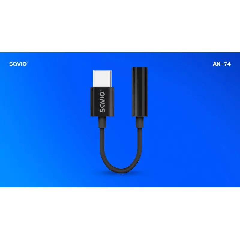 Adapteris audio USB-C į Jack 3,5 mm SAVIO AK-74