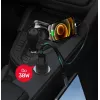 Automobilinis kroviklis Unitek P1400A su USB-C ir USB-A, 38W, Quick Charge 3.0, įėjimas 12–24V, juodas