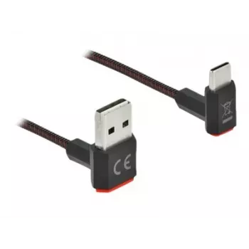 USB laidas DeLOCK EASY-USB 2.0 Type-A vyriškas į Type-C vyriškas kampuotas 0,5 m juodas