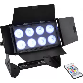 LED užpildymo šviestuvas EUROLITE Multiflood AKKU 41606258 8x10W RGBW CRMX, su baterija