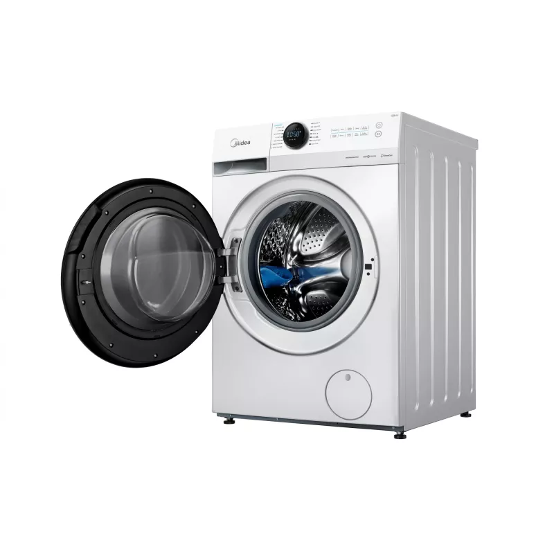 Skalbimo mašina Midea MF200W80WB/W-HR, priekinė pakrova, 8 kg, 1400 aps./min., LCD, garo funkcija, 60 cm pločio