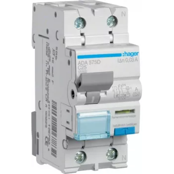 Hager RCBO jungiklis 1P+N 10kA C-25A 30mA ADA575D