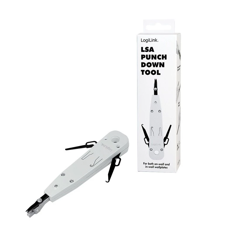 Kabelių užspaudimo įrankis LOGILINK WZ0001A RJ45/RJ11, integruotas pjaustytuvas ir nuplikiklis, baltas