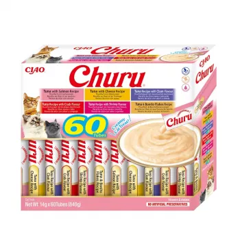 INABA Churu Variety box Tuna - skanėstai katėms - 60 x 14g