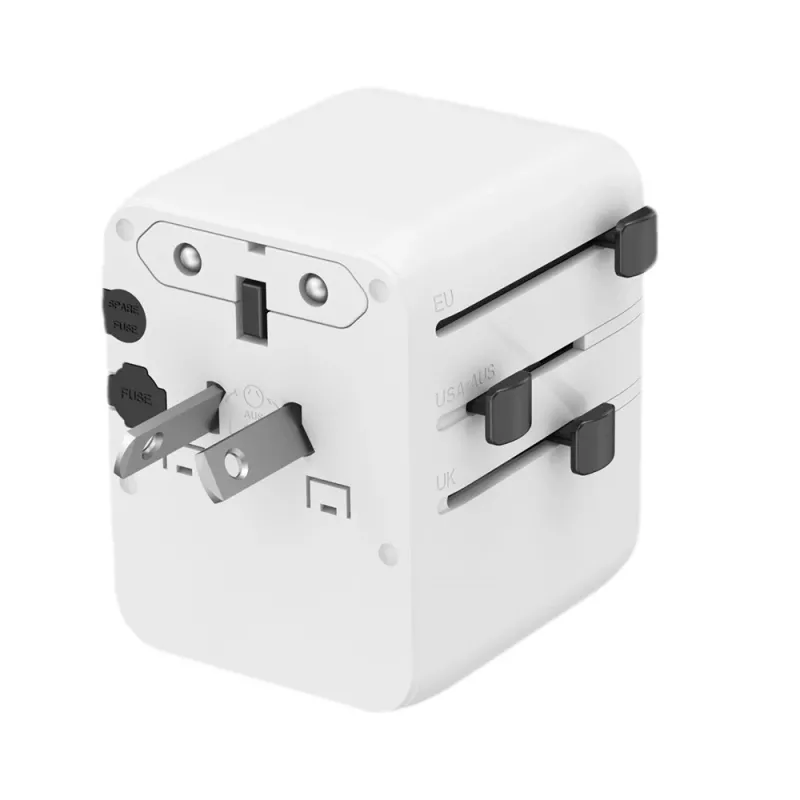 Kelioninis maitinimo adapteris GEMBIRD TPA-1A2C20-01-W — 20 W, USB-A (18 W) + 2× USB-C (20 W), E tipo kištukas, baltas