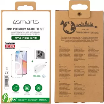 4smarts 3in1 Premium Starter Set mobiliojo telefono startinis rinkinys Skaidriai balta