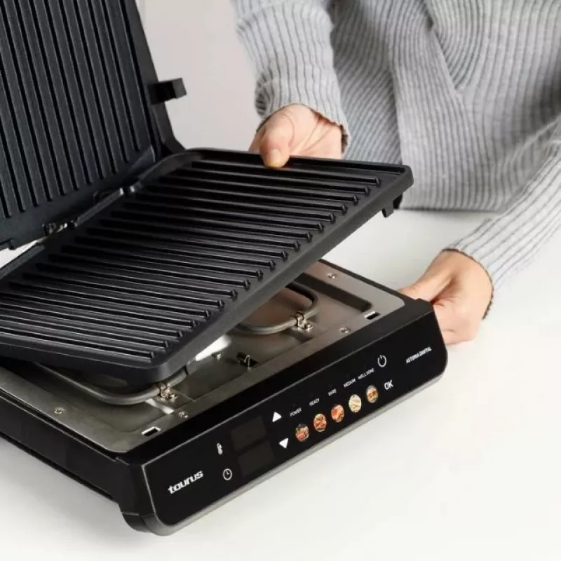 Elektrinis 2-in-1 grilis Taurus Asteria Digital – 2000 W, reguliuojamas termostatas, nelipni danga, išimamas riebalų surinktuvas