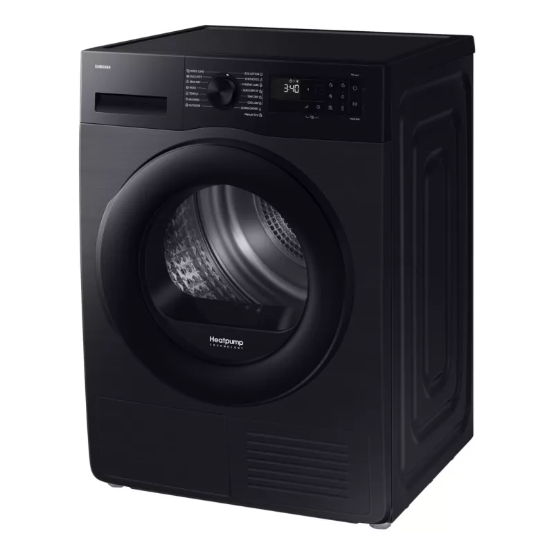 Samsung džiovintuvas DV90DG52A0ABLE, juodas, SpaceMax, Higiene care, 9 kg, A+++, šilumos siurblys