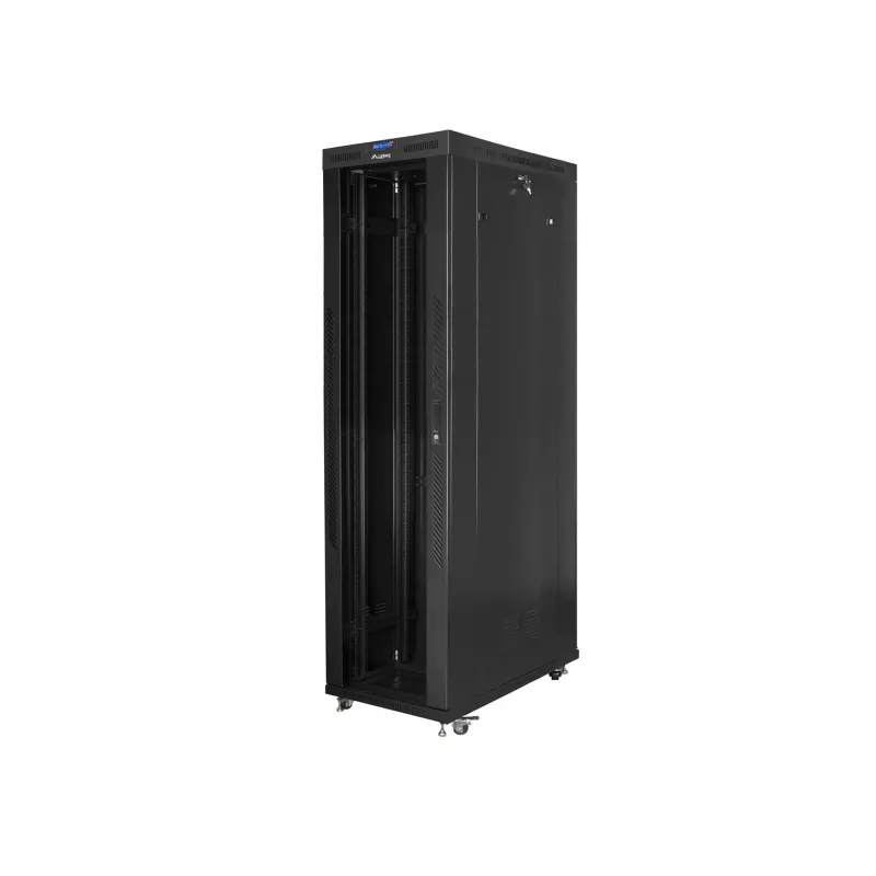 Rack spinta 19 colių LANBERG FF01-8247-12BL, 47U, 800x1200 mm, stiklinės priekinės durys