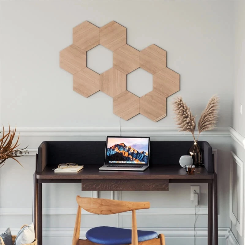Nanoleaf Elements Wood Look Hex Exp Pk 3 – medžio efekto šešiakampiai plėtiniai