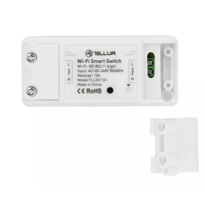 Inlinis WiFi jungiklis Tellur TLL331161 2200W – išmanioji relė lempoms ir prietaisams