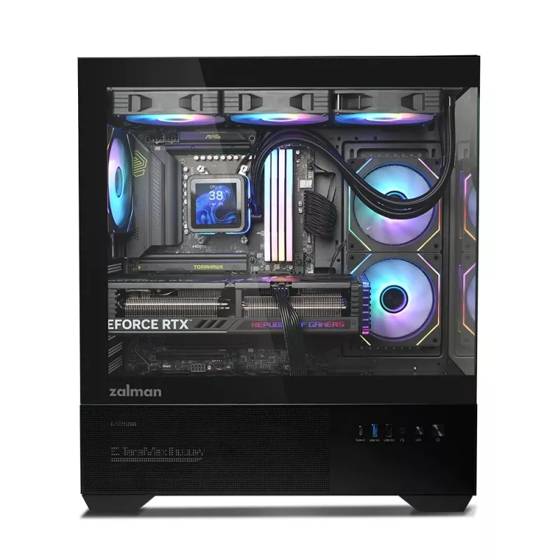 Korpusas PC CHRONIX V2 Mid Tower ARGB ventiliatoriai x3 juodas
