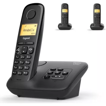 Belaidis analoginis DECT telefonas Gigaset A270A su skambučio ID, juodas
