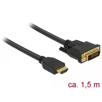 Vaizdo kabelio adapteris DeLOCK 85653 1,5m HDMI Type A DVI juodas