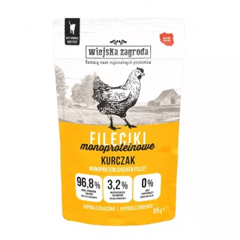 WIEJSKA ZAGRODA Vištienos monoproteininiai filė – šlapias ėdalas katėms – 85g