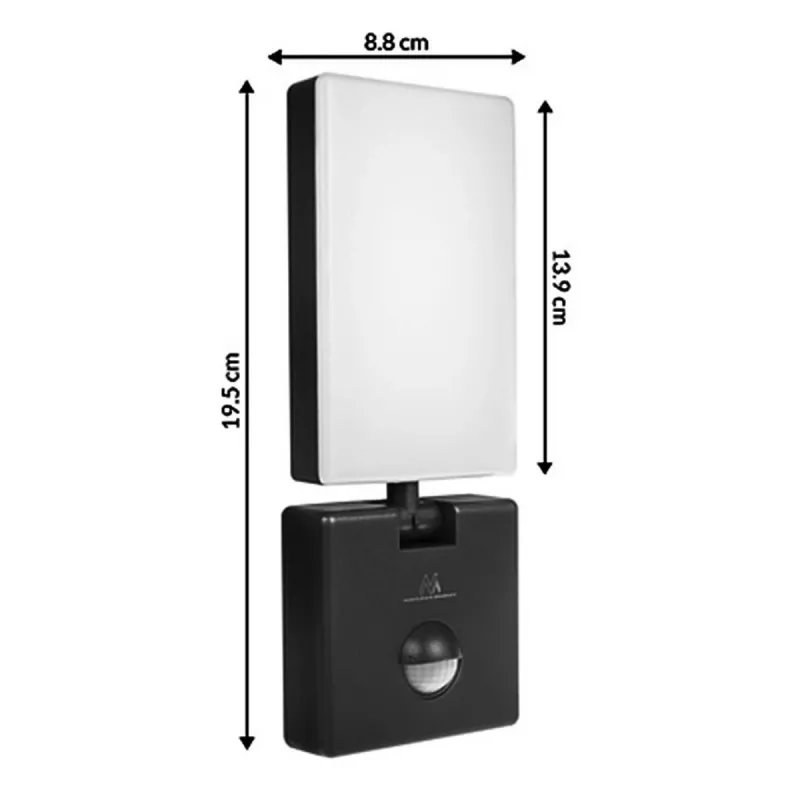 LED prožektorius MACLEAN MCE516 10W su PIR judesio davikliu, 800 lm