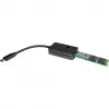 INTER-TECH adapteris M.2 į USB Type-C K-1696-P2, moteriška M.2, vyriškas USB-C, 5V, 37×54×12 mm, juodas