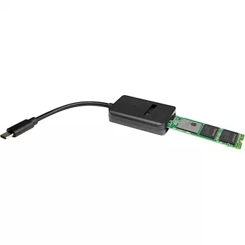 INTER-TECH adapteris M.2 į USB Type-C K-1696-P2, moteriška M.2, vyriškas USB-C, 5V, 37×54×12 mm, juodas