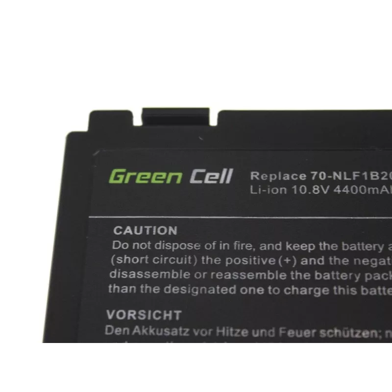 Baterija Green Cell AS01, skirta ASUS K40 K50 K60 K70 X70, Li-Ion 10,8V 4400mAh, 6 elementų, juoda