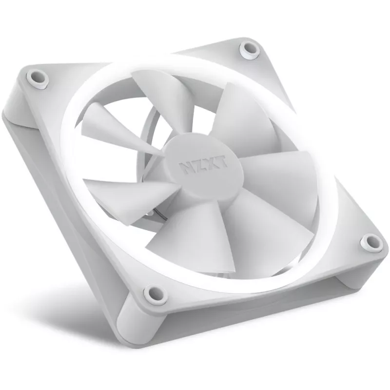 NZXT F120 RGB 120 mm ventiliatorius baltas, 4-pin, 1800 RPM, 50.18 CFM, 18 LED