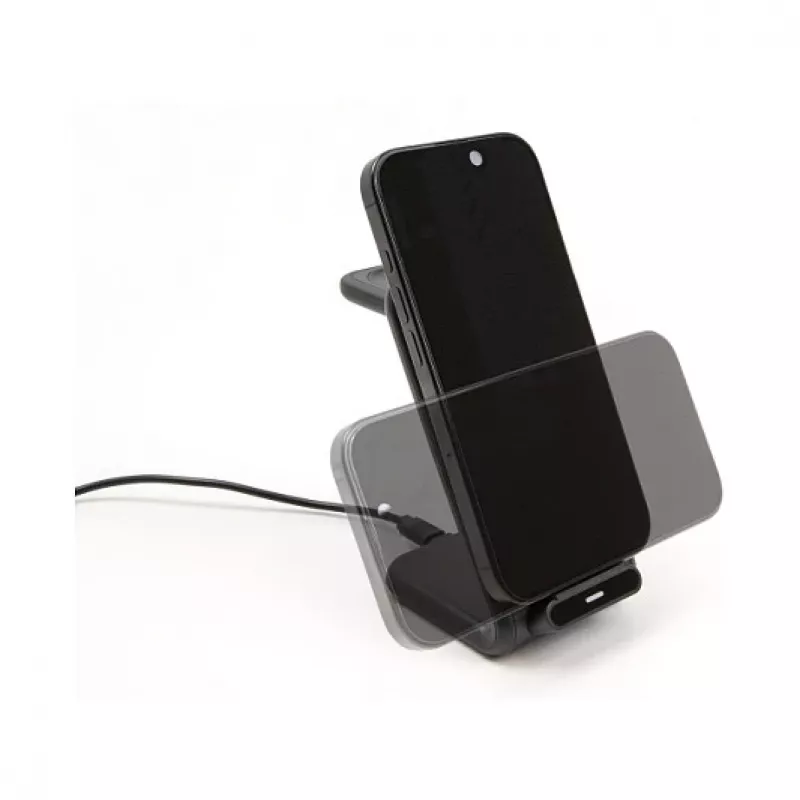 DELOCK 66941 Belaidis įkroviklis 3 viename išmaniesiems telefonams, laikrodžiams ir ausinėms, USB Type-C, 15 W, juodas