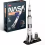 3D dėlionė Cubicfun Apollo Saturn Rocket modelis – mokomasis surinkimo rinkinys
