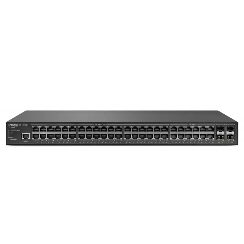 LANCOM GS-3252P valdomas L3 gigabitinis Ethernet (10/100/1000) jungiklis su PoE, 1U, juodas
