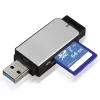 Kortelių skaitytuvas Hama 123900 USB 3.2 Gen 1, juodas, sidabrinis
