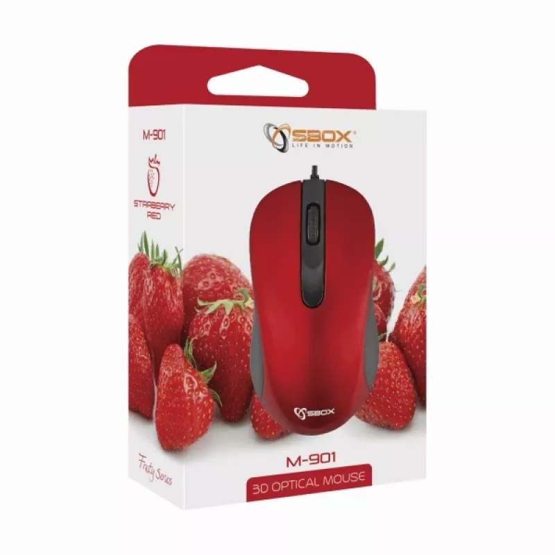 Sbox M-901 optinė pelė raudona