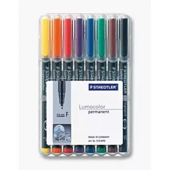 Permanentiniai žymekliai Staedtler 318 WP8 8 vnt. (juoda, mėlyna, ruda, žalia, oranžinė, raudona, violetinė, geltona)