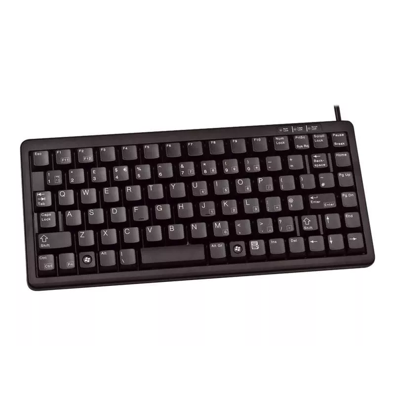 Klaviatūra CHERRY G84-4100, mini, USB, QWERTY, juoda