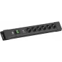 Ilgintuvas Bachmann CONNECTUS 6×CEE 7/3, 1×SPD-Plus apsauga nuo viršįtampių, 1×jungiklis, 2,0 m laidas, juodas