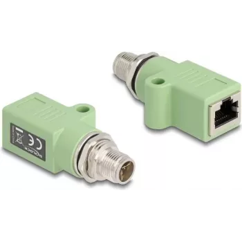 DeLOCK 60681 lyties keitiklis M12 RJ45 žalias