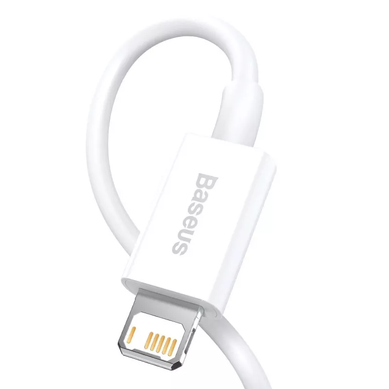 Baseus CALYS-A02 USB A – Lightning laidas, 1 m, baltas