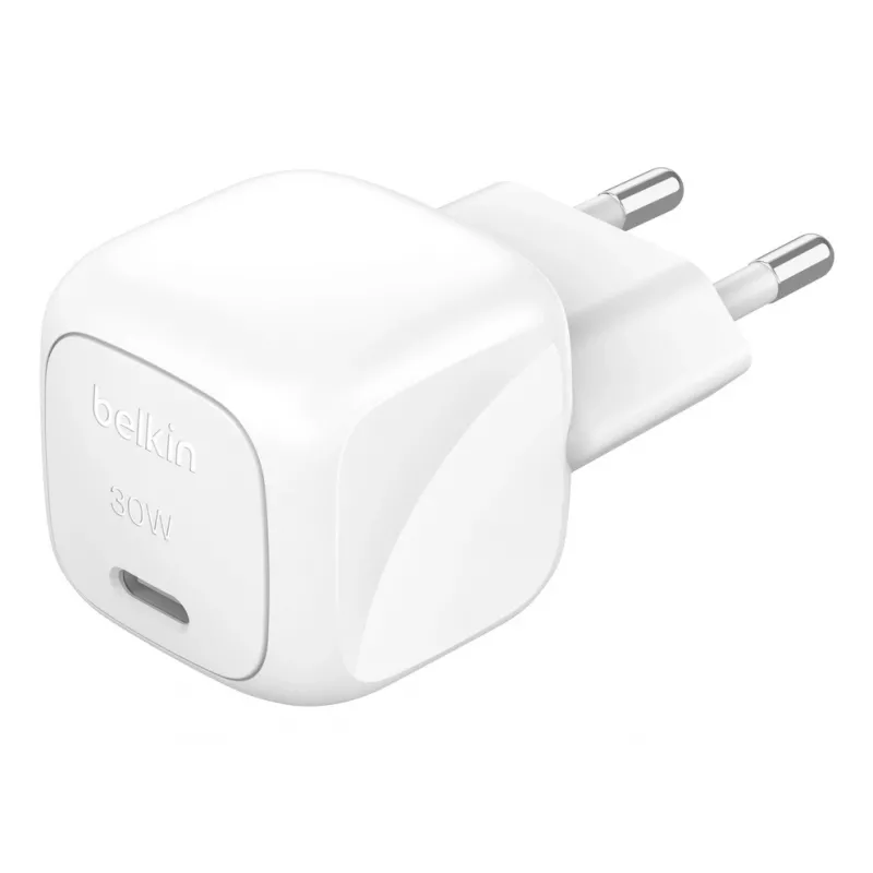 Belkin BoostCharge 30W USB-C greitasis įkroviklis nešiojamiesiems kompiuteriams, išmaniesiems telefonams ir planšetėms, baltas