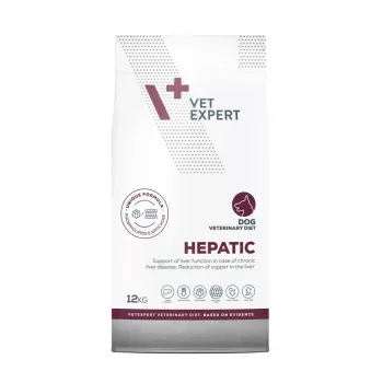 Sausas šunų ėdalas VETEXPERT Veterinary Diet Hepatic 12 kg – dietinis ėdalas kepenų funkcijai palaikyti, mėsos skonio, suaugusiems šunims 10–15,9 kg