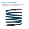 Magnetinis pintas USB-C į USB-C laidas FIXED FIXDBM-CC2-GR, USB 2.0, pinta izoliacija, fiksuoto ilgio, pilkas