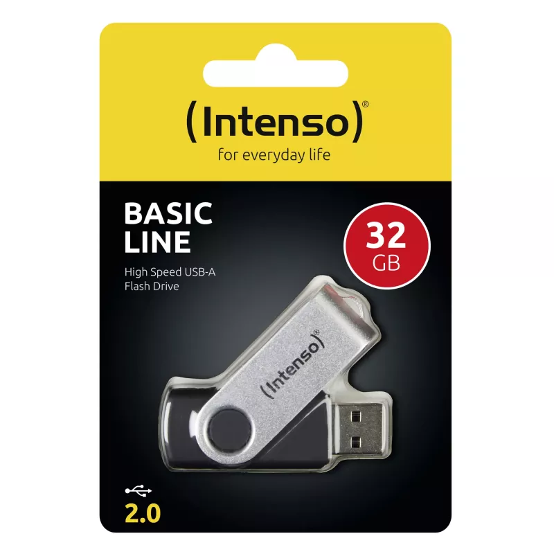 USB atmintukas Intenso 32GB USB Type-A 2.0 juodas sidabrinis