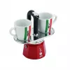 Bialetti MINI ITALIA 2-puodelių viryklės espresso kavos virimo aparatas – aliumininė moka kavos viryklė