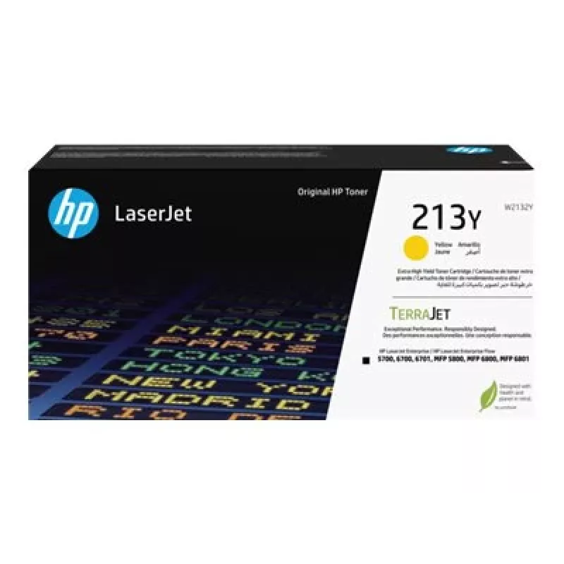 HP 213Y didelės išeigos geltona originali LaserJet tonero kasetė