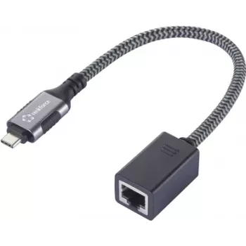 Renkforce USB-C į Gigabit Ethernet Mini Adapteris Juodos spalvos Tinklo Adapteris USB-A USB 3.2 (RF-6410612)