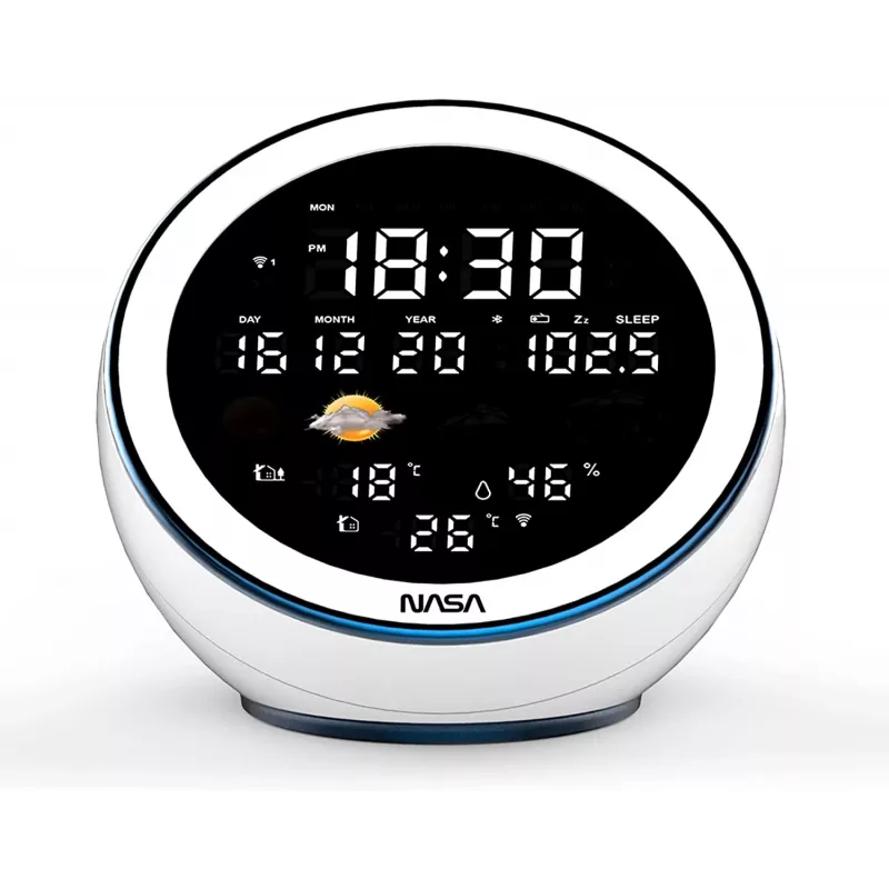 Oro stotis Nasa WSP1500 balta su Bluetooth garsiakalbiu ir mėnulio fazėmis