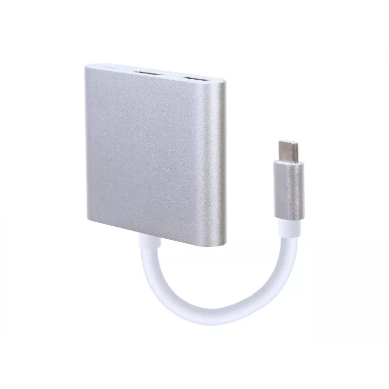 USB grafikos adapteris GEMBIRD A-CM-HDMIF-02-SV, HDMI išvestis, iki 3840×2160, sidabrinis, 58,5×51×11,6 mm