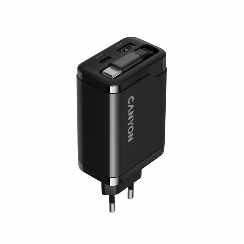 CANYON OnCharge 65RC 65W PD QC EU kištukas, juodas