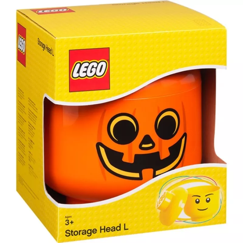 Laikymo dėžė Room Copenhagen LEGO Storage Head Pumpkin didelė oranžinė/juoda