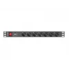 Lanberg PDU-07F-0200-IEC-BK Maitinimo skirstytuvas 19 colių 1U 10A 2m 7x Schuko lizdų