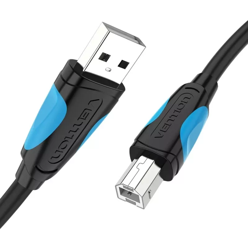 USB 2.0 A–USB-B laidas Vention VAS-A16-B500, 5 m, juodas, vyriški–vyriški, 480 Mbps