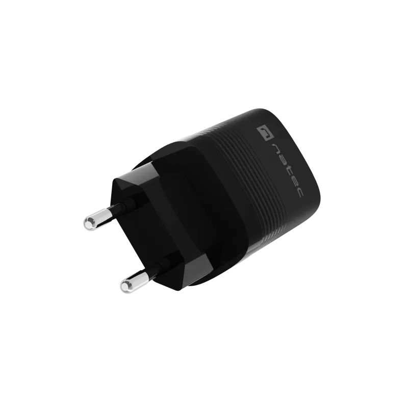 NATEC NUC-2141 laidinis mobiliojo įrenginio įkroviklis, 30W, USB-C PD 3.0 + USB-A QC 3.0, 110–240V, juodas