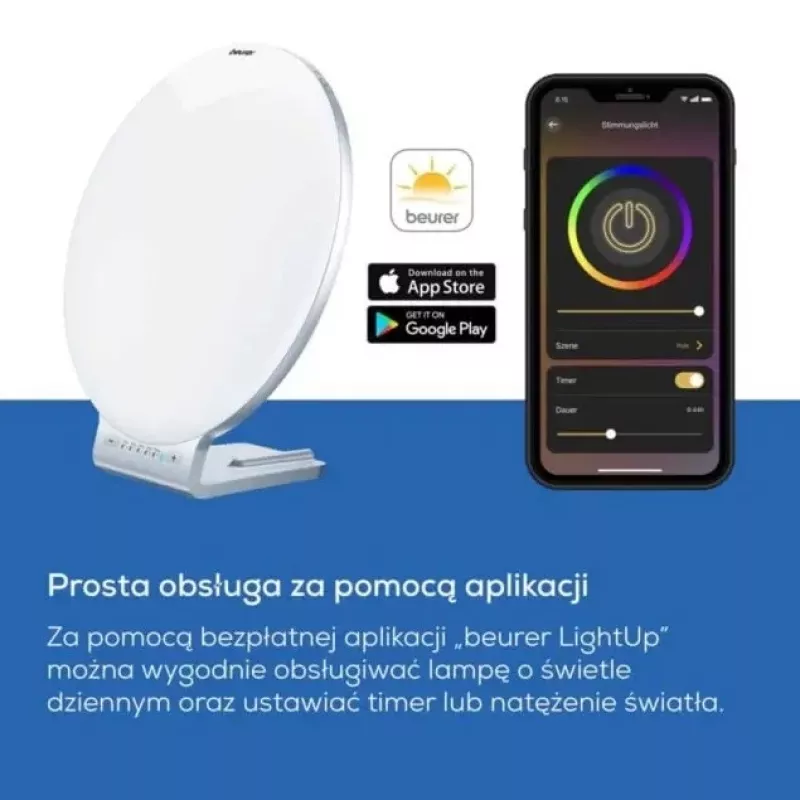 Šviesos terapijos lempa Beurer TL100 – 10 000 liuksų intensyvumas, energiją taupantis dizainas